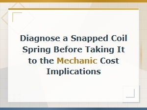 Diagnosing a Snapped Coil Spring: Cost Implications Before Visiting a Mechanic
